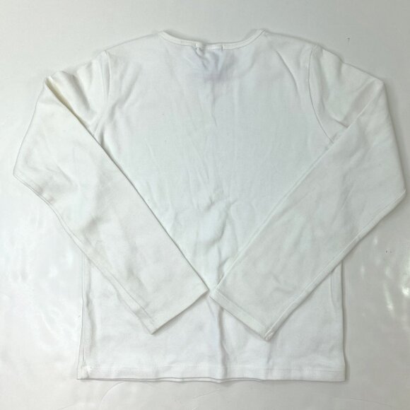 Gap Womens White Stretch Long Sleeve Shirt Size Large - Picture 2 of 3